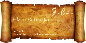 Für Csinszka névjegykártya